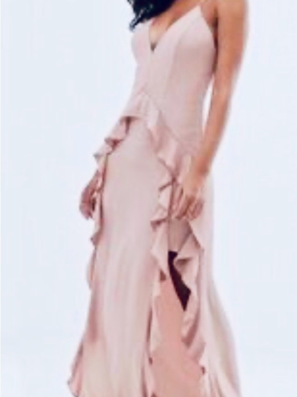 The Jetset Diaries Light My Fire Ruffle Maxi Dress Dusty Rose M